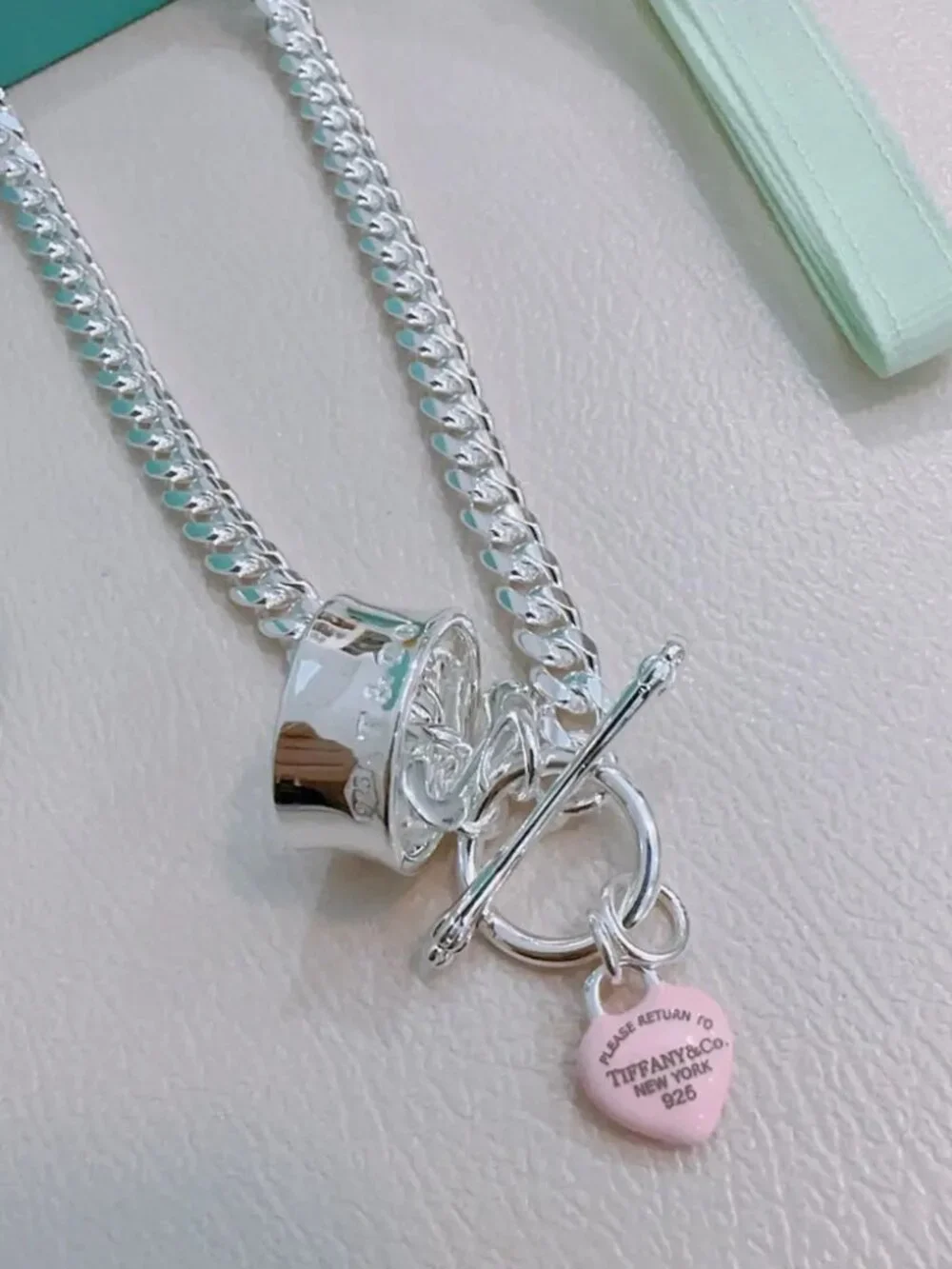 Tiffany & Co. Pink Heart Necklace